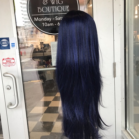 Long blue layers wig Lacefront Layers 2019 Sale - Picture 2 of 8